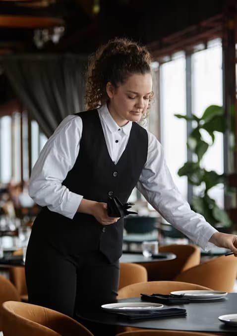 Waitress at work in a restaurant